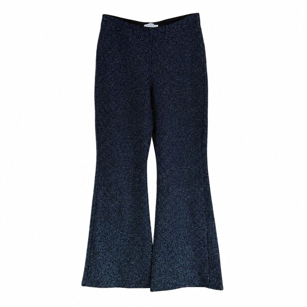 Urban Outfitters S/P Black Silver Glitter Flare Pants Bell Bottom Stretch